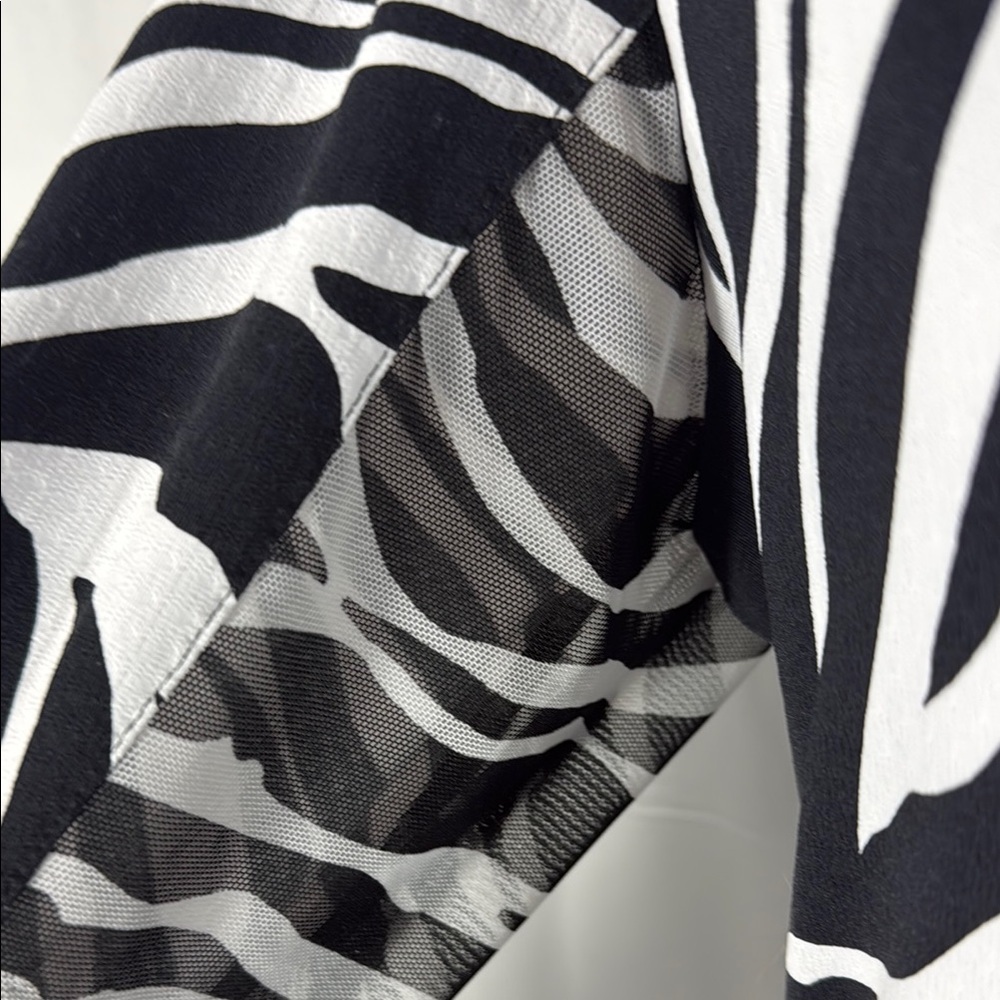 IBKUL Zebra Print Long Sleeve Dress Size Large - Picture 4 of 9
